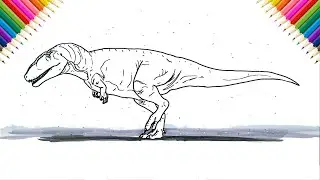 How to Draw Carcharodontosaurus | Drawing and Coloring