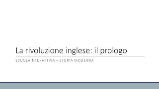 La rivoluzione inglese: il prologo
