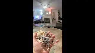 Flying an FPV drone from my TV! #fpv #drone #whoop #shorts