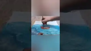 Рисование пейзажа с кошкой-мореплавательницей😻😼🖌️