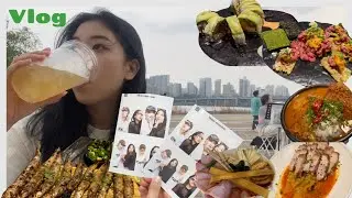 한강 버스킹.. 좋다..🍺 거의 먹방 영상인 줄.. 운동하고 먹고 마시고 친구들 만나는 일상 *✌🏼LOG* (feat 홍의진, 고향친구들)