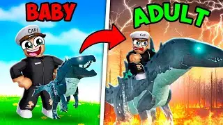 Growing a GODZILLA SPINOSAURUS from BABY to ADULT in ROBLOX