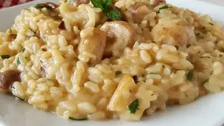Reteta Simpla de Risotto cu Ciuperci,  Parmezan si Unt | Reteta Traditionala Italiana de Orez Cremos