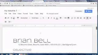 resume template gdocs