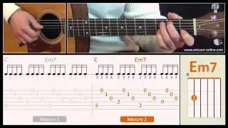 Jouer Je l'aime à mourir (Francis Cabrel) - Cours guitare. Tuto + Tab
