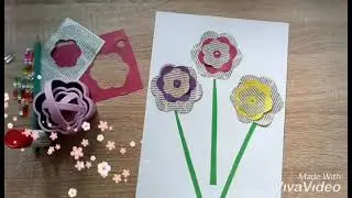 Аппликация из бумаги Цветы.