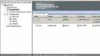 How to Create Access Rule on ISA Server 2006?
