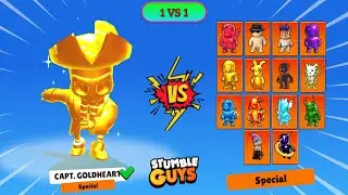 CAPT. GOLDHEART VS ALL SPECIAL SKINS || STUMBLE GUYS BATTLE TOURNAMENT