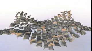Procedural motion design experiment no. 7: Sea of papers