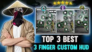 TOP 3 !! PROFESSIONAL 3 FINGER  🤯  FREE STYLE CUSTOM HUD FREE FIRE FASTEST 3 FINGER HUD !