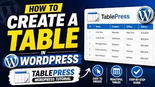 How to Create a Table in WordPress Website | TablePress WordPress Tutorial