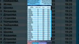 2020-YIL RAMAZON TAQVIMI  SAXARLIK VA IFTORLIK VAQTI патписка ва лайк БОСИБ куйинг