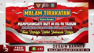 Desain Banner Malam Tirakatan 17 Agustus 2023 - Spanduk Hut RI (Free CDR) - 