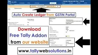 (Free Tally Addon) Auto Create Ledger from GSTIN Portal in Tally Prime 7.0 Using Default Tally API