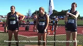 Hammer Throw U18yrs Women Final, Oceania Championships, Mackay 9/06/2022