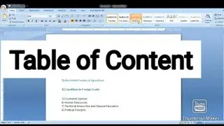 How to make table of content in ms word