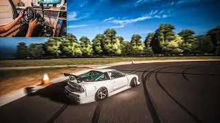 First Time Drifting Nissan S13 | Assetto Corsa | Steering Wheel Gameplay