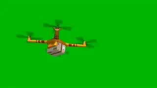 3D quadcopter green screen effect for chromakey