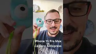 iPhone  15 pro max vs cámara Aliexpress