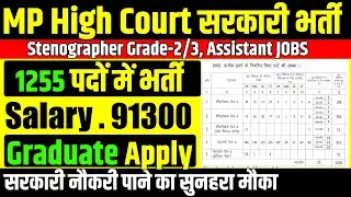 MP High Court Stenographer & Assistant Recruitment 2021 | Salary 91k