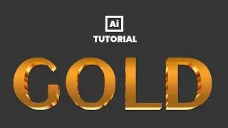 Golden Text Effect in Adobe Illustrator. How to create golden vector 3d text