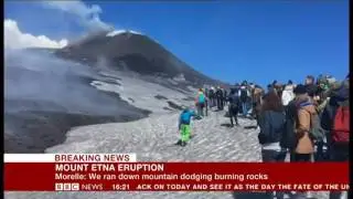 Etna explosion caught by BBC crew, Francesca Marchese's live comment