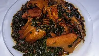EASIEST NIGERIAN VEGETABLE AND PEPPER SAUCE | HOW TO COOK EFO RIRO WITH BEEF AND TRIPE