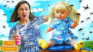 Attenzione alle zanzare! Passeggiamo e giochiamo con le bambole. Video e giochi per bambini piccoli