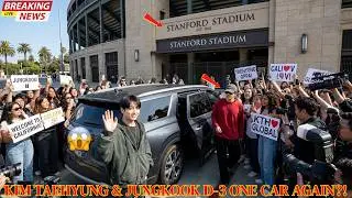 1 Minute Ago! Kim Taehyung & Jungkook Enter Same Car for Final D-3 Stanford Soundcheck!