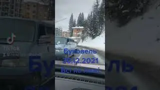 Bukovel traffic jam at the entrance