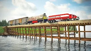Train against Vehicles on Dynamic Bridge | Teardown