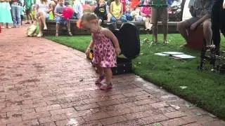 Lucy twerking at the Farmer's Market