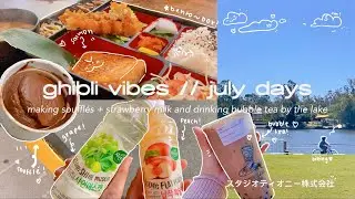 ghibli vibes vlog 🎢 : making soufflés + strawberry milk and drinking bubble tea by the lake