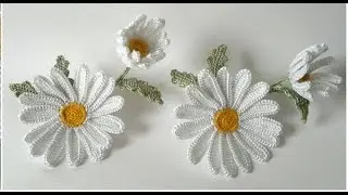 Как вязать ромашку крючком. Мастер-класс.  How to crochet chamomile flower.