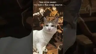 Эрен, Леви и Жан, мем с котом #атакатитанов #аниме #мемыскотами