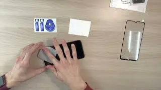 Наклейка защитного стекла на Honor 10 Lite