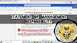 Statement of Management's Responsibility (SMR) 2023 RR no.3-2010