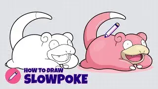 How to draw Slowpoke (Pokemon)? Step by step drawing tutorial for kids | Easy and simple drawing
