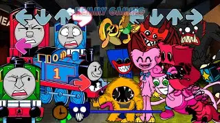 FNF Huggy Wuggy vs Thomas Big Engine Brawl Sings Friends To Your Ends | Poppy Playtime 3 FNF Mods