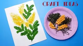 МІМОЗА - малювання / аплікація || Sprig of MIMOSA
