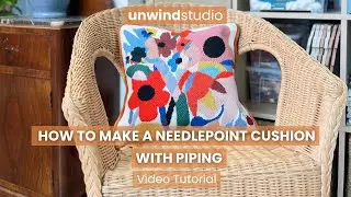 How to finish a Needlepoint Pillow Cushion with Piping - Video Tutorial
