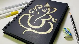 Ganesha painting on Black notebook Using Metallic Pen | Abstract painting ideas | #ganeshadrawing
