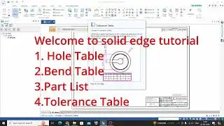 Solid edge drafting tables #solidedge #tables #partlist
