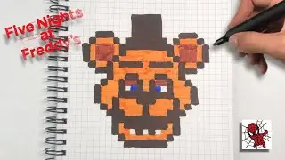 Drawn pixel art How to draw Freddy Bear from Five Nights at Freddy's 