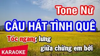 Karaoke Câu Hát Tình Quê Tone Nữ | Nhan KTV
