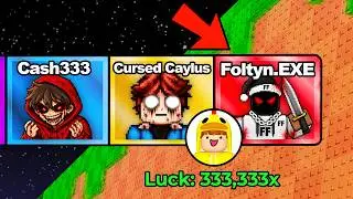 I Found Cursed YouTuber Zones In Kick A Lucky Block...