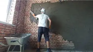Amazing Wall Plasterplastering Skills | Brickwall perfect Plastering With Cement | Qum suvoq qilish.