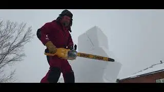 Опрыскиватель STURM! и пила Wosai на снежном фестивале в Каргополе.