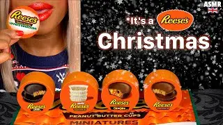 ASMR EATING REESE'S CHRISTMAS BUTTER CUPS| EDIBLE REESE'S PAPER | REESE'S CHOCOLATE OREOS MUKBANG 먹방
