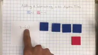 Adding and subtracting positive and negative integers with algebra tiles